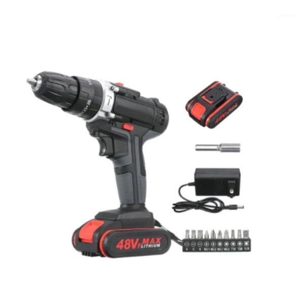 

48v cordless screwdriver electric screwdriver cordless drill power tools handheld drill lithium battery charging + battery1