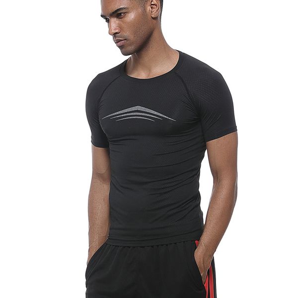 

men's t-shirts quick dry bodysuit short sleeved running sport basketball training compression suit, White;black