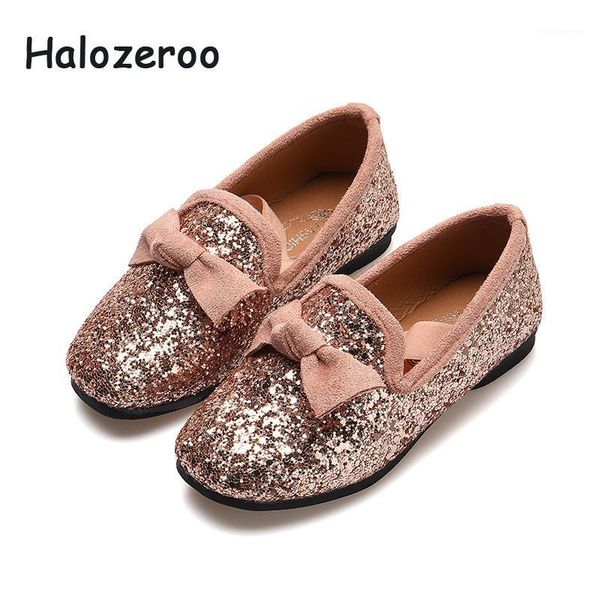 

flat shoes 2021 autumn baby girls bow princess children glitter flats kids pink brand loafer party school fashion moccasin1, Black;grey