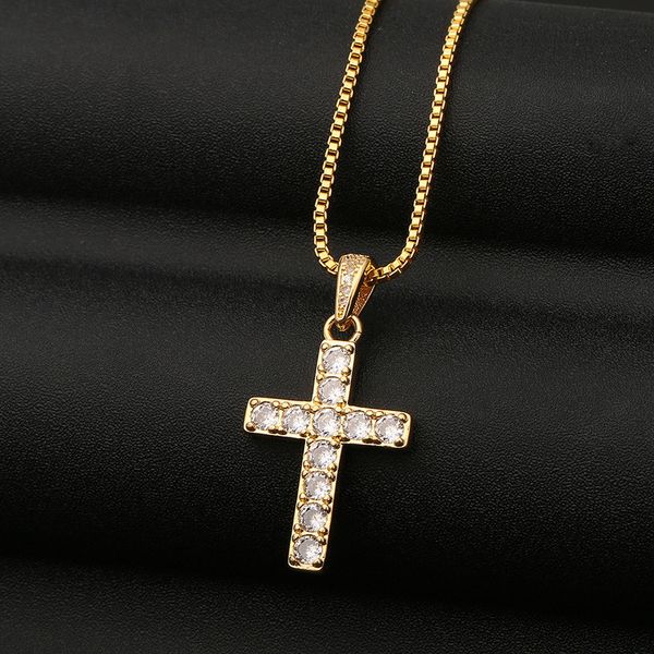 

fashion design necklace pendant luxury jewelry hongxi hip hop zircon cross punk personality male and female couple accessories, Silver
