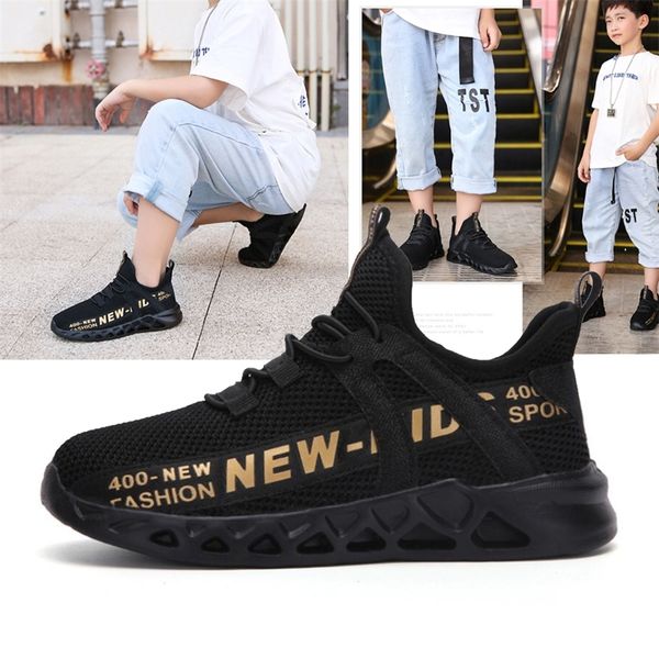 

дети кроссовки дети теннис дышащая мягкая спортивная обувь мода обувь для девочек для мальчиков кроссовки summer casual обуви 201009, Black