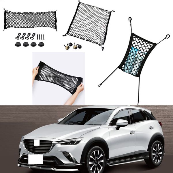 

for mazda cx-3 cx3 2014-2021 car auto vehicle black rear trunk cargo baggage organizer storage nylon plain vertical seat net