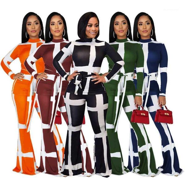 

women's tracksuits 5 colors womenÂ´s 2 pcs outfit geometric long sleeve t shirt and loose pants outfits fashion women streetwear tracksu, Gray