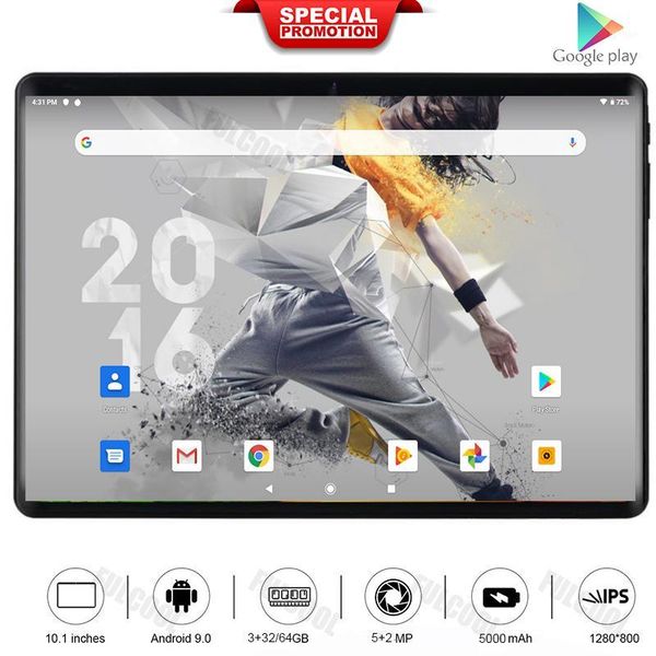 

2020 new android 9.0 10 inch tablet dual sim 4g lte 3gb ram 32gb rom 8 cores 5g wifi bluetooth gps tablets+gift 64gb tf card1