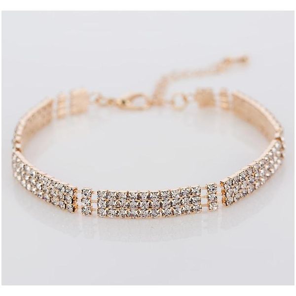 

new 2017 fashion full rhinestone crystal gold & sliver plated bracelets bangles for women luxury jewelry accessories fgwbk, Black