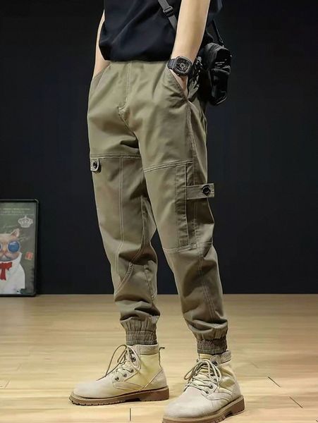 

men slant pocket pants j9bb#, Black