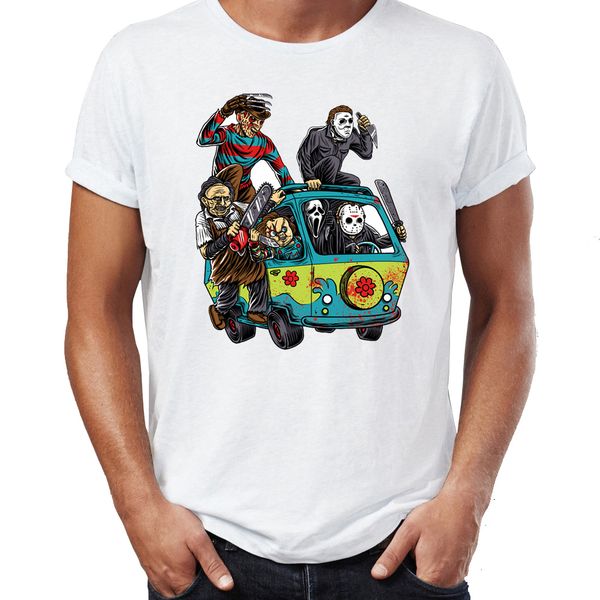 

men's t shirt the massacre bus jason chainsaw scream freddy krueger halloween funny tee sport hooded sweatshirt hoodie