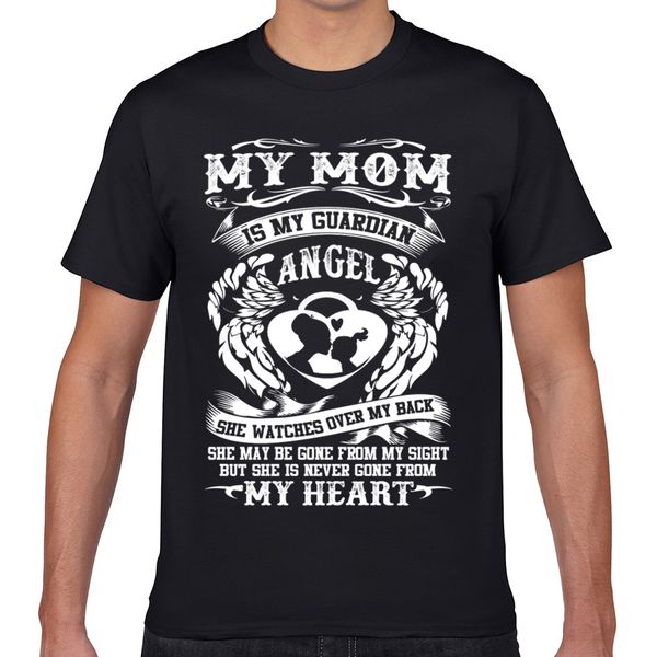

t shirt men my mom is my guardian angel design black geek custom male tshirt xxxl sport hooded sweatshirt hoodie