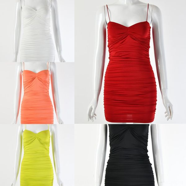 

2019 selling women's low chest suspender sling v-neck pleated summer 2019 selling women's low chest suspender dresssling dress v-n, Black;gray