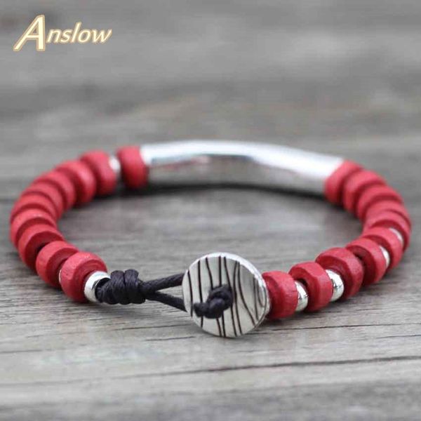 

anslow pulseiras boho ювелирные изделия чехи деревянные бусины шарма bijoux мода браслеты для женщин lady женский low0440lb qylpnt lottery20, Golden;silver