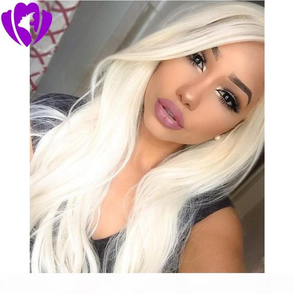 

13x4 парик объемной волны 613 blonde ombre полного парика фронт парики бразильских волосы для женщин черных синтетического парика парика cos, Black