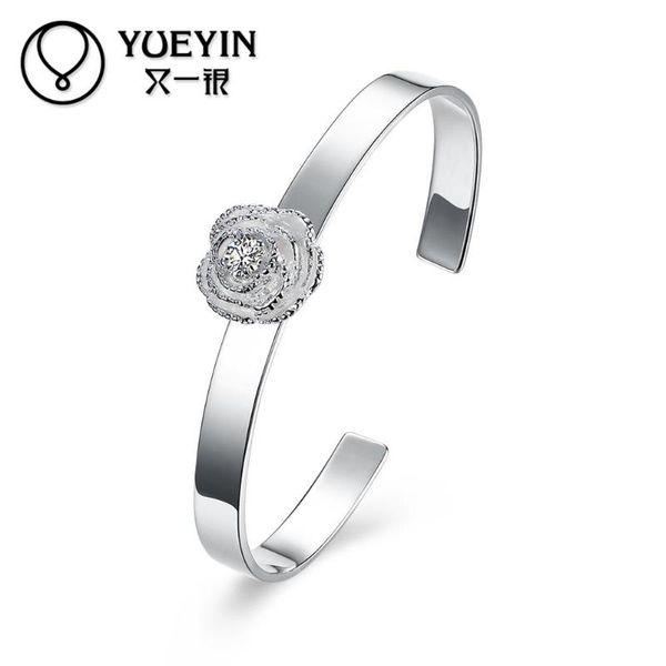 

bangle women's silver plated bracelet charm chain wedding jewelry bangles bridal gift for anniversary, Black