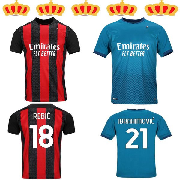 

игрок издание 20 21 ac milan football jersey 2020 2021 взрослый футбол джерси ибрагимович paqueta bennacer rubic romagnoli calhanoglu tonali, Black;yellow