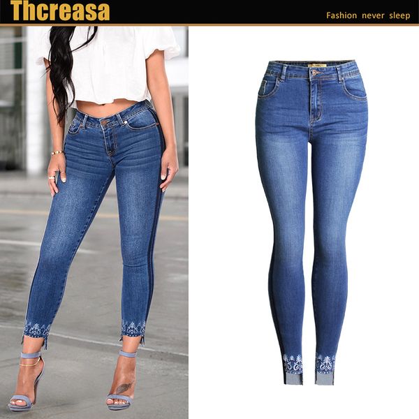 

mom women denim clothes elastic leggings simplicity pants womens trousers woman women designer jeans femme pants womans clothes ps435, Blue