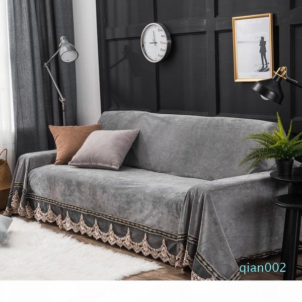 

european style sofa cover for living room grey plush slipcovers stretch furniture sectional couch cover fabric lace decor