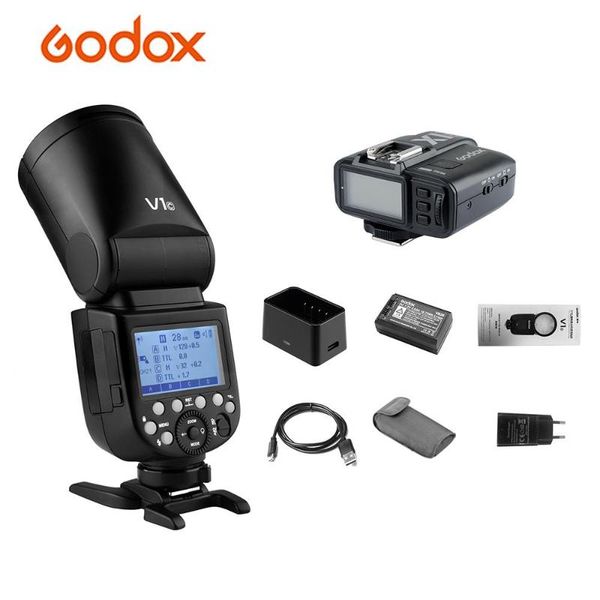 

flashes godox v1c camera flash round head wireless 2.4g for eos 1500d 5d mark ll+godox x1t-cl lcd trigger