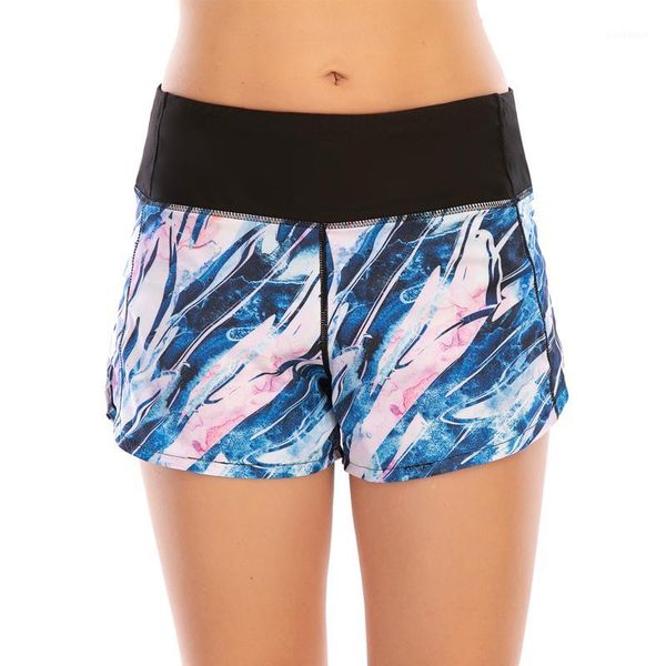 

yoga outfits summer print shorts for women beach swim rashguard teenage girls quick dry short trousers ladies gym fitness sports shorts1, White;red