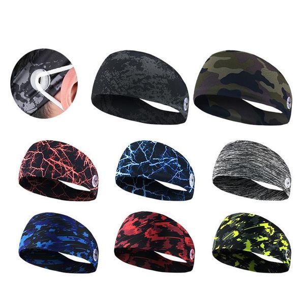 

elastic anti sweat masks hanging ears button hair band multifunctional headscarf yoga sports wide headband s jllftt