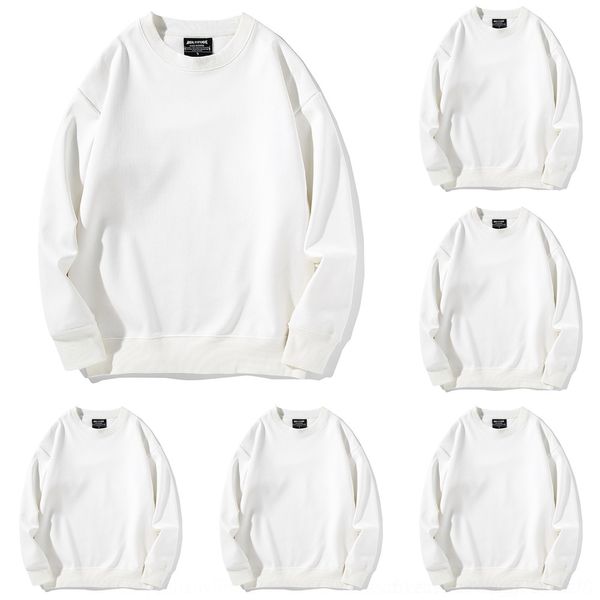 

urlx3 fall/winter neck men's super women's and thickened shoulder-down soft round new sweater solid color loose sweater blank uoe9, Black