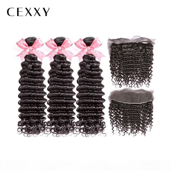 

onecut hair deep wave 8-32 inch p indian remy hair natural color curly bundles with frontal human hair weave bundles, Black;brown