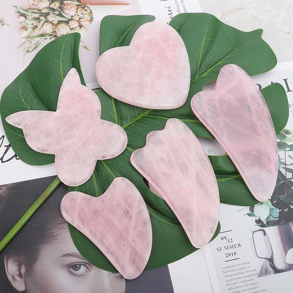 

rose quartz jade guasha board natural stone scraper chinese gua sha tools for face neck back body acupuncture pressure therapy fgfha