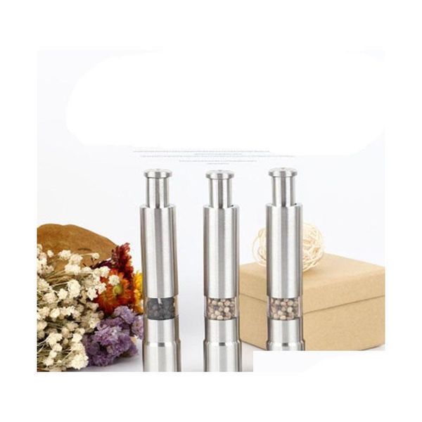 

stainless steel pepper grinder portable manual pepper muller seasoning grinding milling machine mini cooking kitchen tools ihdr7