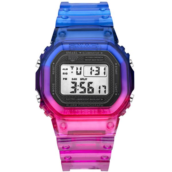 

wholesale new smael ditigal watch student couple watch waterproof young multicolor blue rose red plastic sport watches girlfriend gift a01b5, Slivery;brown