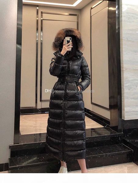 

designer brand m wolf fur women winter down jacket windbreaker clothes womens puffer jackets parkas coats ladies doudoune femme winterjacke, Black