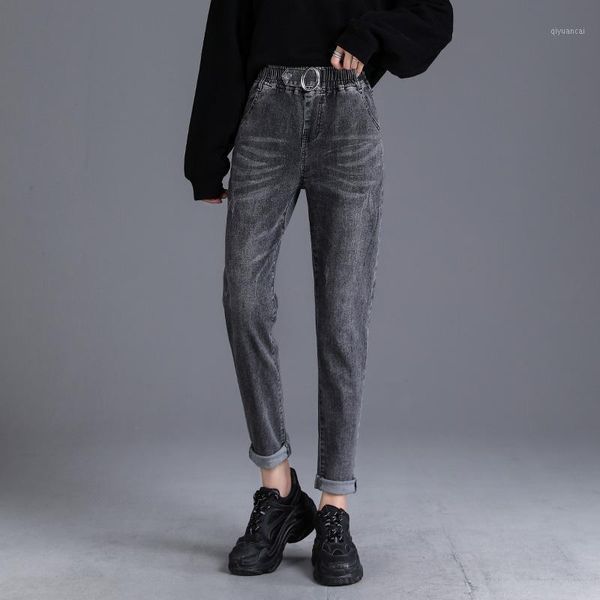 

women jeans plus size high waist denim trousers spring loose sweatpants moom mujer pantalon solid harem pants korean p96221, Blue