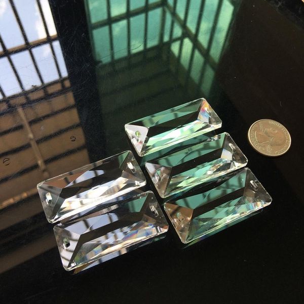 

5pcs crystal pendant 2in glass rectangular prism chandelier lamp part replace diy faceted suncatcher connector h jllbew