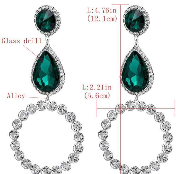 

серьги сброса воды в воде для женщин rhinestone большие серьги 2019 crystal changly серьги fash jllfppm ffshop2001, Silver