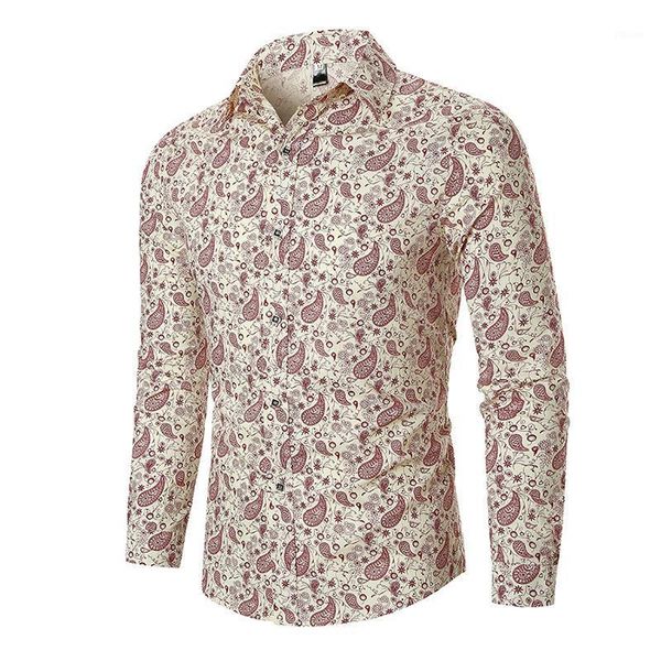 

mens red paisley print dress shirts new slim fit long sleeve chemise homme casual button down social shirt male polk dot camisas1, White;black