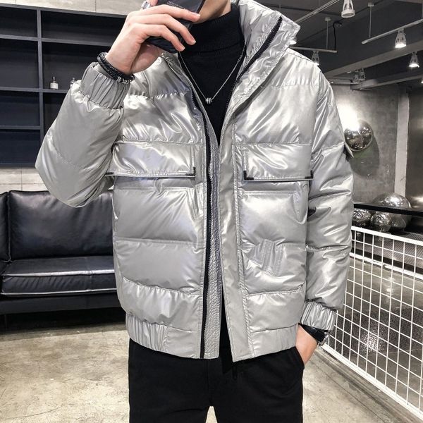 

caow 220fw french autumn and jacket latest versatile fashion men039;s down winter full of reflective letter print jack, Black;brown