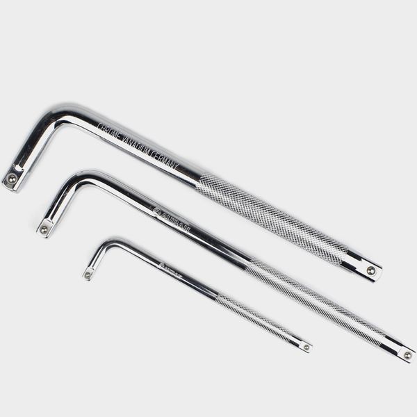 

l type socket bent extension bar 1/4" 3/8" 1/2" l-handle sockets wrench hand tools 150mm 250mm 6" 10" curved rod 1p