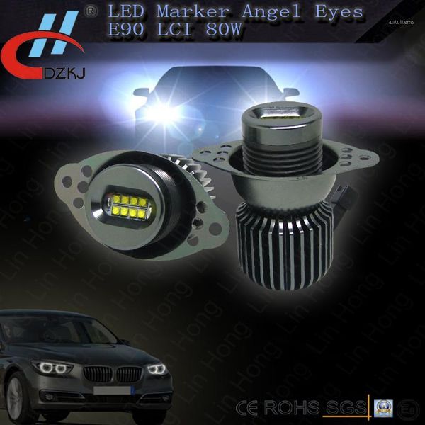

e90 80w 8 leds 6500k white led angel eyes marker for e90 e91 e60 520d cars1