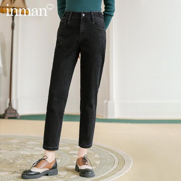 

inman liwo|winter women's black jeans retro literature loose skinny harun capris, Blue