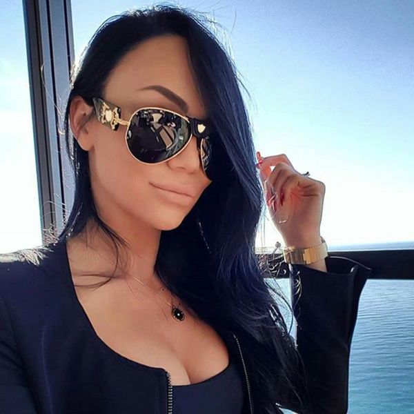 

sunglasses fashion metal leather decoration frame designer women mirror sun glasses men uv400 shades cy030, White;black