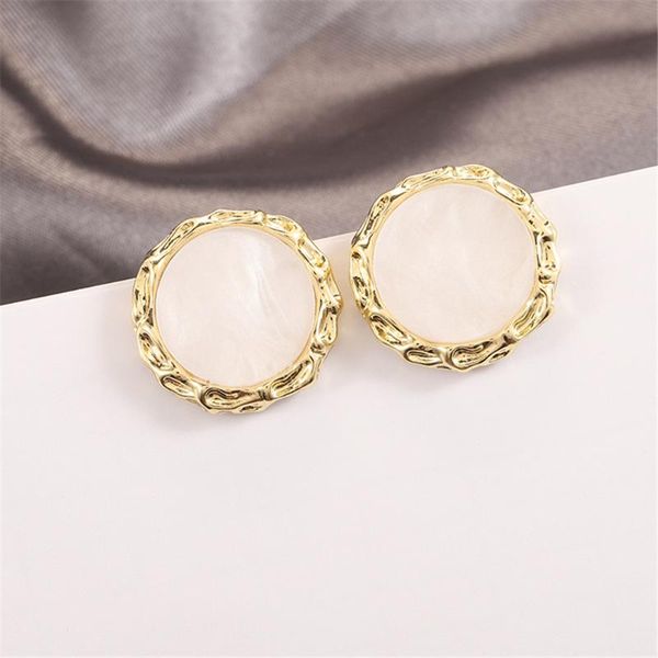 

stud fashion han edition acrylic earring women daily wear geometric earrings jewelry accessories, Golden;silver