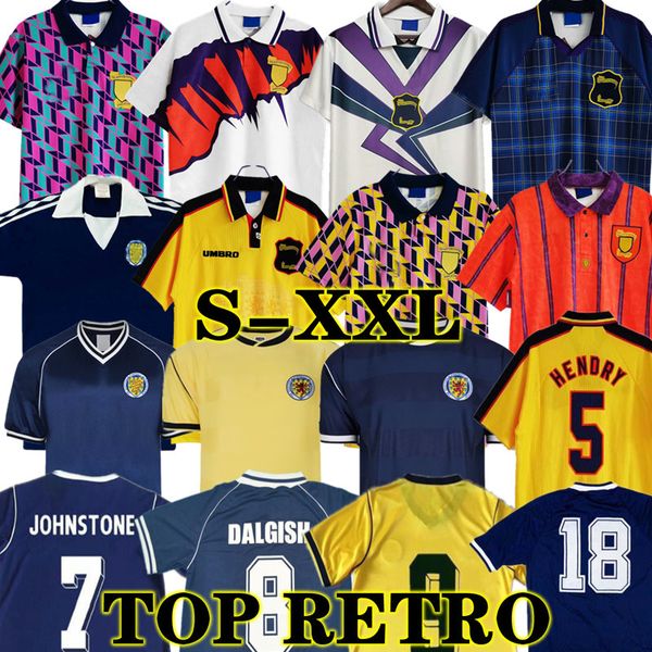 

1986 1995 2000 scotland retro soccer jerseys classic 96 98 world cup equipment home blue kits 1996 1998 89 90 91 92 93 vintage football shir, Black;yellow