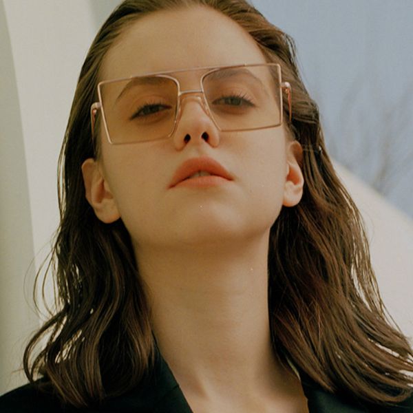 

female clear sun square vintage women women/men glasses metal oversized fashion goggle lens dytymj sunglasses shades stola, White;black