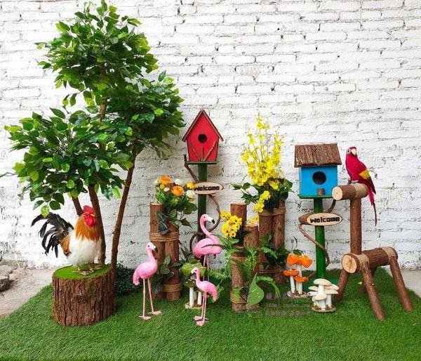 

ly2le mori scenery pastoral style decoration road props and cloth guide opening shopping shop window props mall wooden stake dress vjfeu