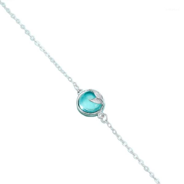 Collana con design a bolle di schiuma Ciondolo blu coda d'argento S925 per regalo di gioielli eleganti da donna1 decorazioni natalizie