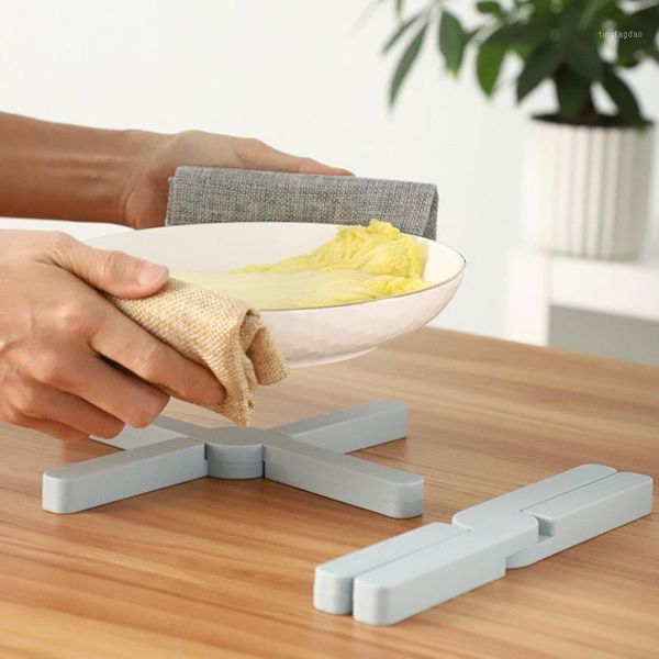 

mats & pads silicone collapsable trivet for kitchen non-slip pot holder cross placemat table mat posavasos onderzetters mat1