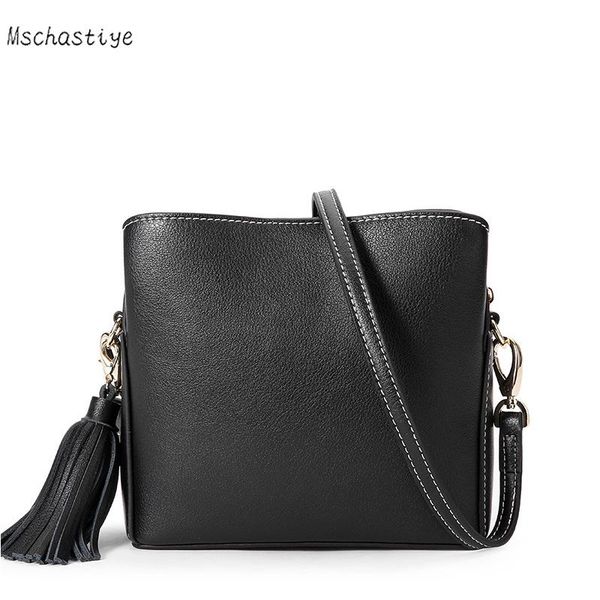

mschastiye genuine leather handbags red women messenger bags with tassel women flap shoulder bags solid mini flap 2020
