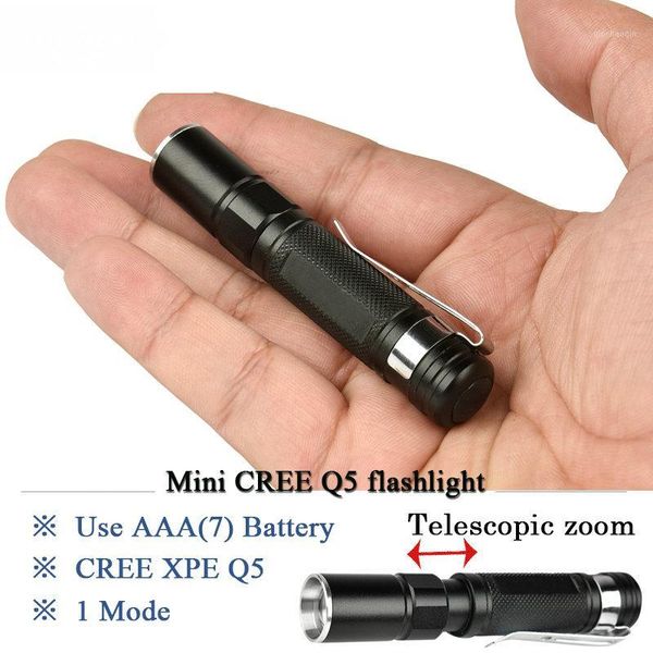 

mini zoom cree q5 led lampada led lanterna use lamp pocket torch linterna light lampe torche belt clip light1