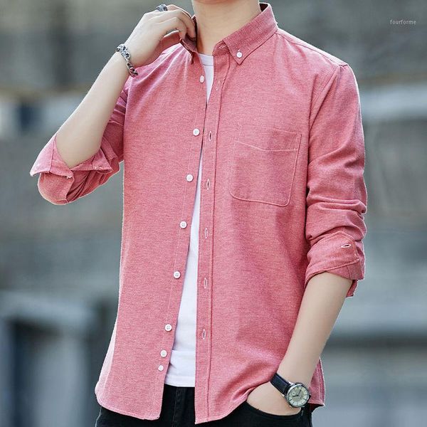

men's casual shirts thin long-sleeved loose pocket shirt man large size solid color single-breasted stitching business male spring 2021, White;black