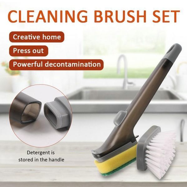 

1pc kitchen cleaning brush scrubber dish bowl washing sponge matic liquid dispenser kitchen pot cleaner tool window cleaner h bbyvhl