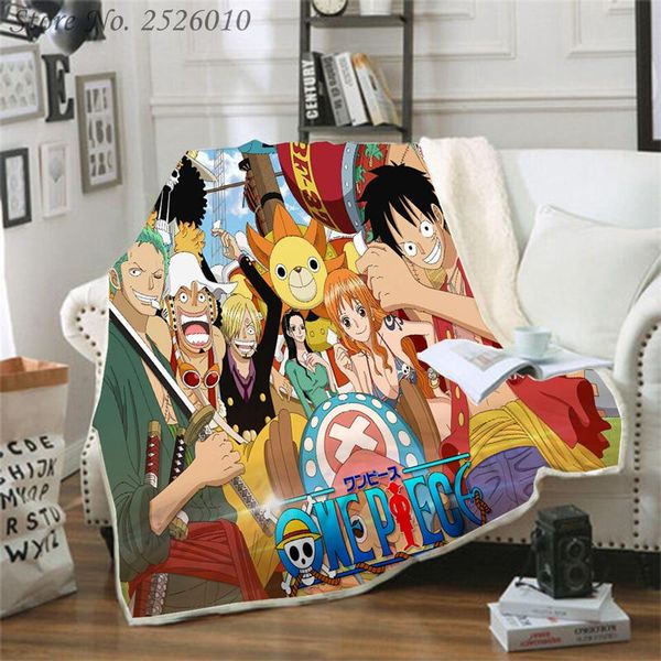 

throw blanket anime one piece 3d velvet plush blanket bedspread for kids girls sherpa couch quilt cover travel 04