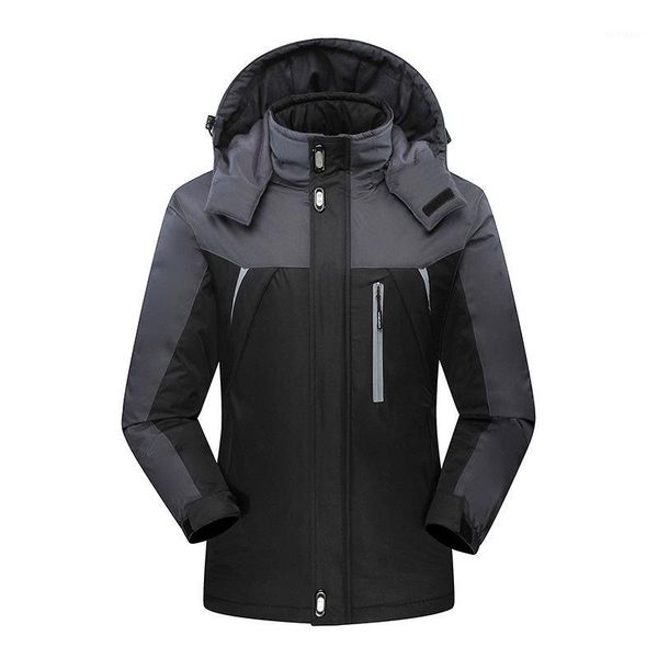 

2019 men's winter jackets mens thicken patchwork outwear coats male fleece hooded parkas thermal warm plus size 5xl1, Black;brown