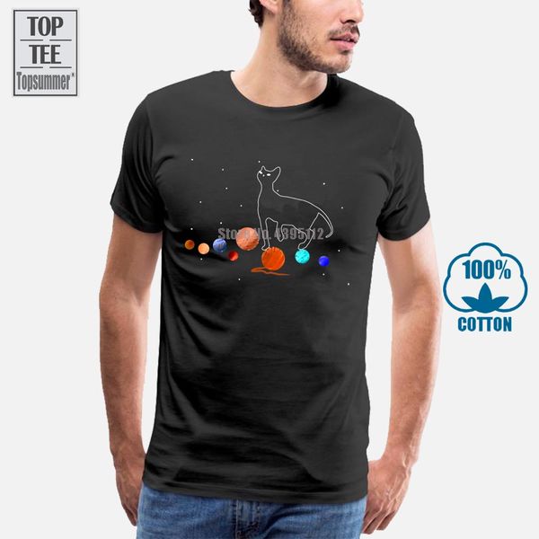 

2018 awesome design cat yarn planets short sleeve black 's large size space solar system sport hooded sweatshirt hoodie t shirt